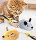 Zinueen Katzenspielzeug Elektrisch Spielmaus, Magic Maus Katze, Interaktives Katzenspielzeug Mäuse mit Federschwanz und Glocke, USB-Aufladung, für Katzenauslauf und Gegen Langeweile