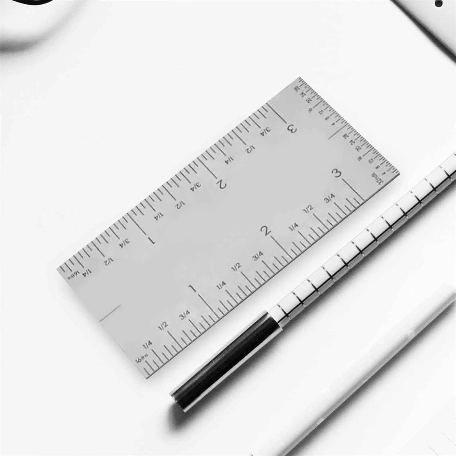 Short Ruler Pockets Square Edge Pocket Ruler 5-Pack S - 3
