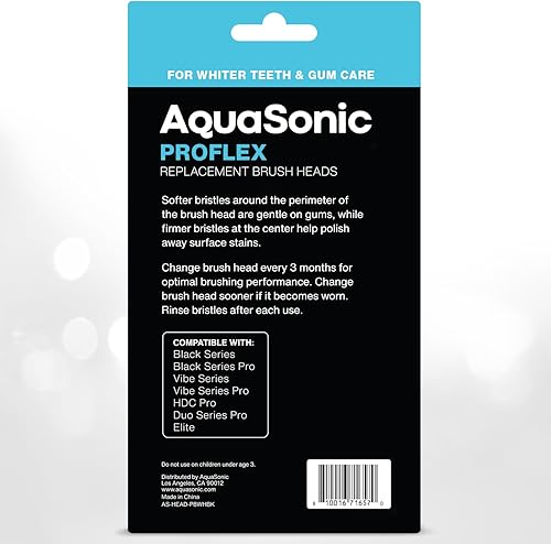 Miniatura 6 de AquaSonic Proflex - Cabezales de cepillo de repuesto  Aceptado por ADA  para dientes más blancos y cuidado de encías  Compatible con muchos mangos