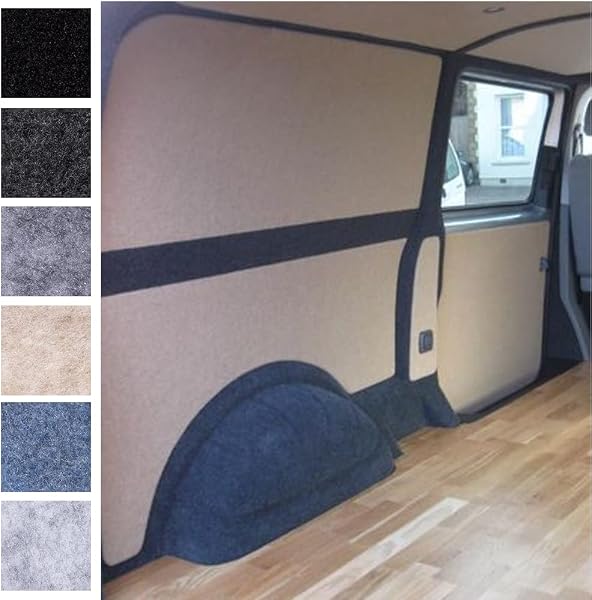 The Metal House Van Lining Carpet - Various Size 4 Way Stretch Camper Conversion Pliable Trim (Black, 2 metre x 2 metre + 2 Cans) - 1