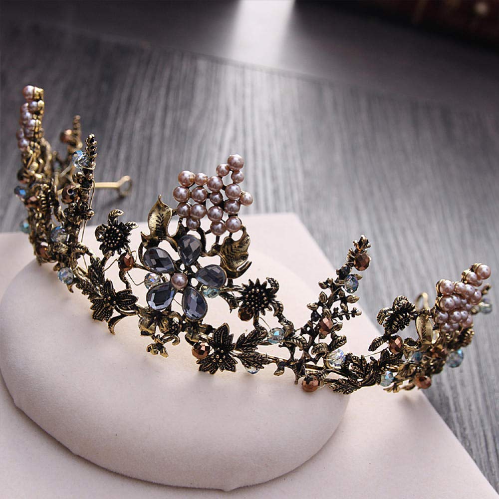 Tiara, stop strasu, ozdoba na głowę dla panny młodej, z perłą, kwiaty, prosta, modna ozdoba na wesele, ozdoba do włosów, w stylu vintage, na imprezę, prezent