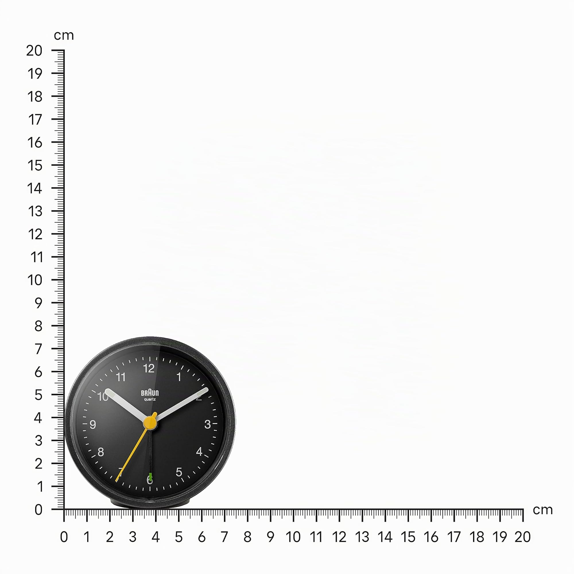 Braun Réveil analogique Classique avec Fonction Snooze et lumière, Mouvement à Quartz Silencieux, bip de l’Alarme en Crescendo, en Noir, modèle BC12B.