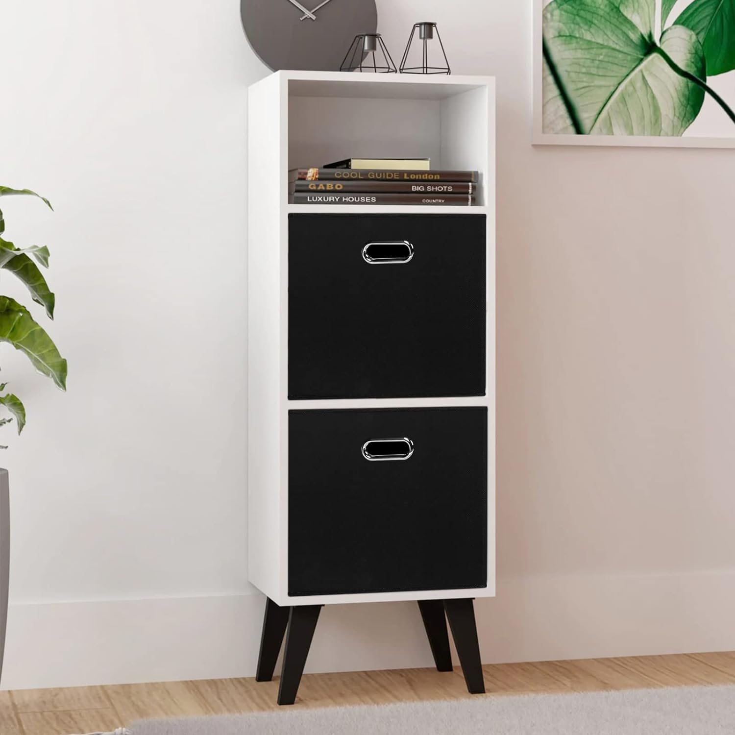 Versatile Black Fabric Storage Cubes with Dual Handles for Stylish Organization