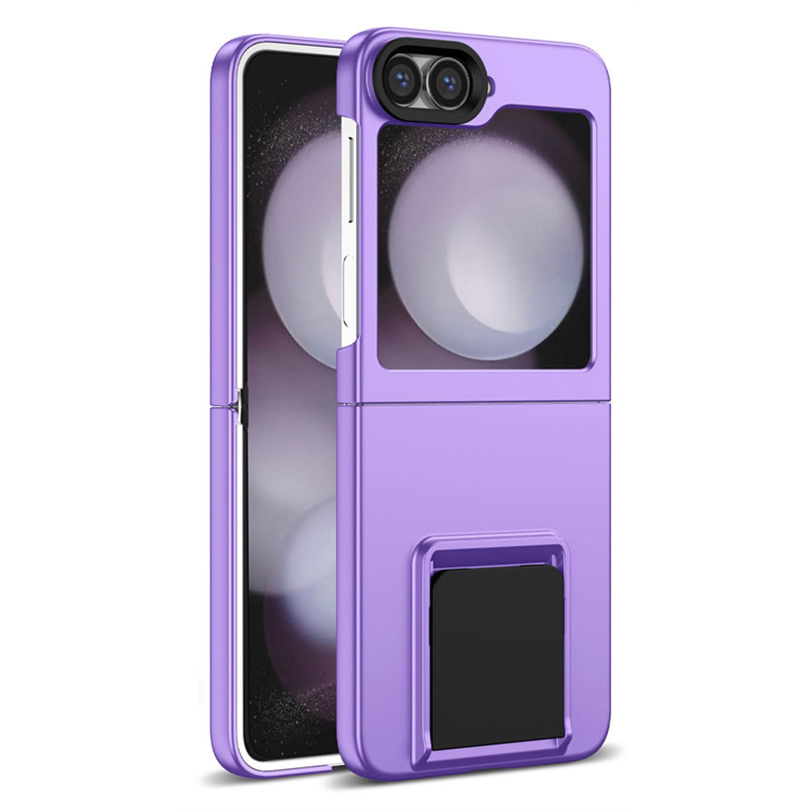 LUOTANL Slim Case for Samsung Galaxy Z Flip 8, Hidden Kickstand Frosted Light PC Shock Protection Cover,Purple,Flip 8