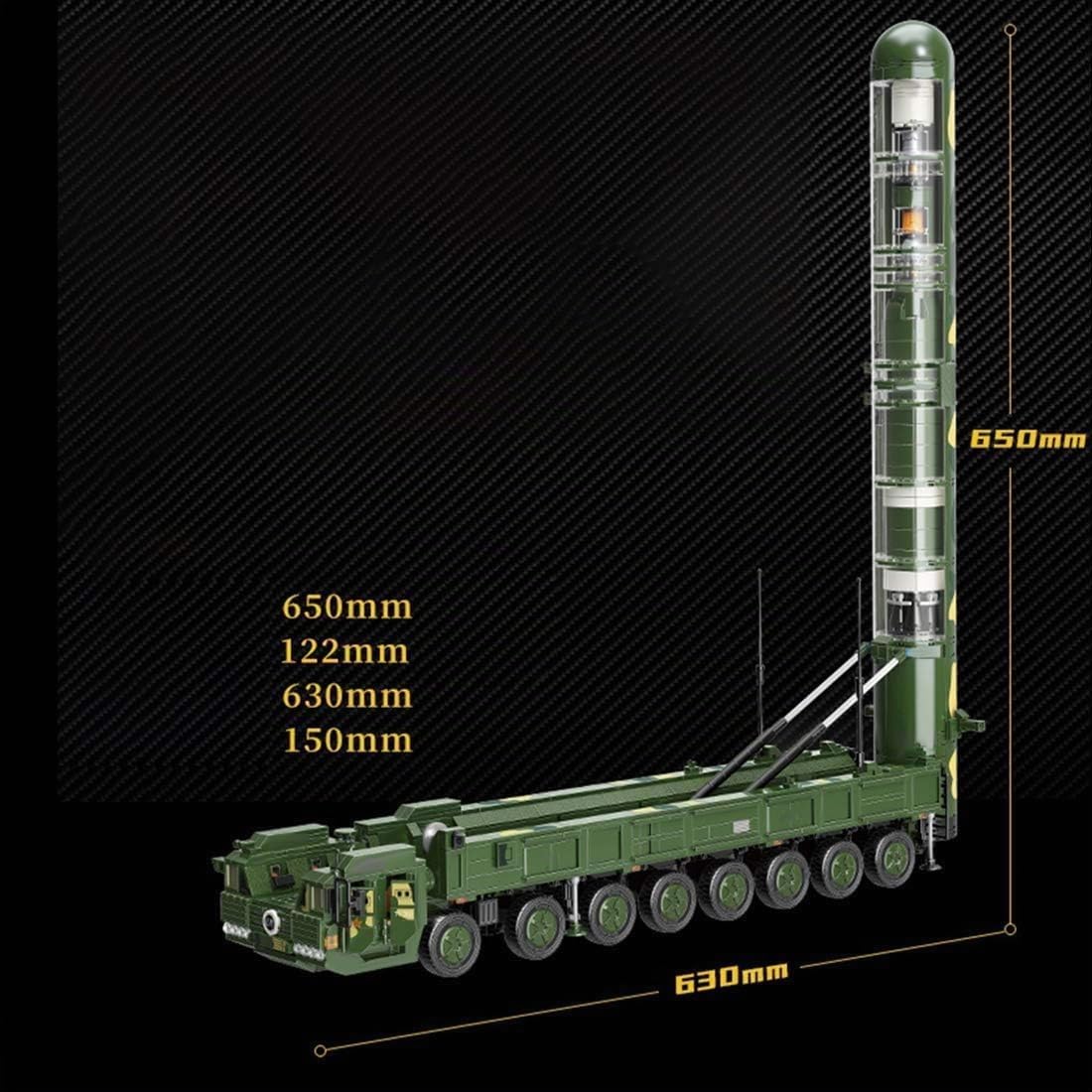 KeKeDuo Technik Panzer Bausteine, 1868 Klemmbausteine Militär DF-41 Ballistische Rakete Modellbausatz Konstruktionsspielzeug Kompatibel mit Andere Marken