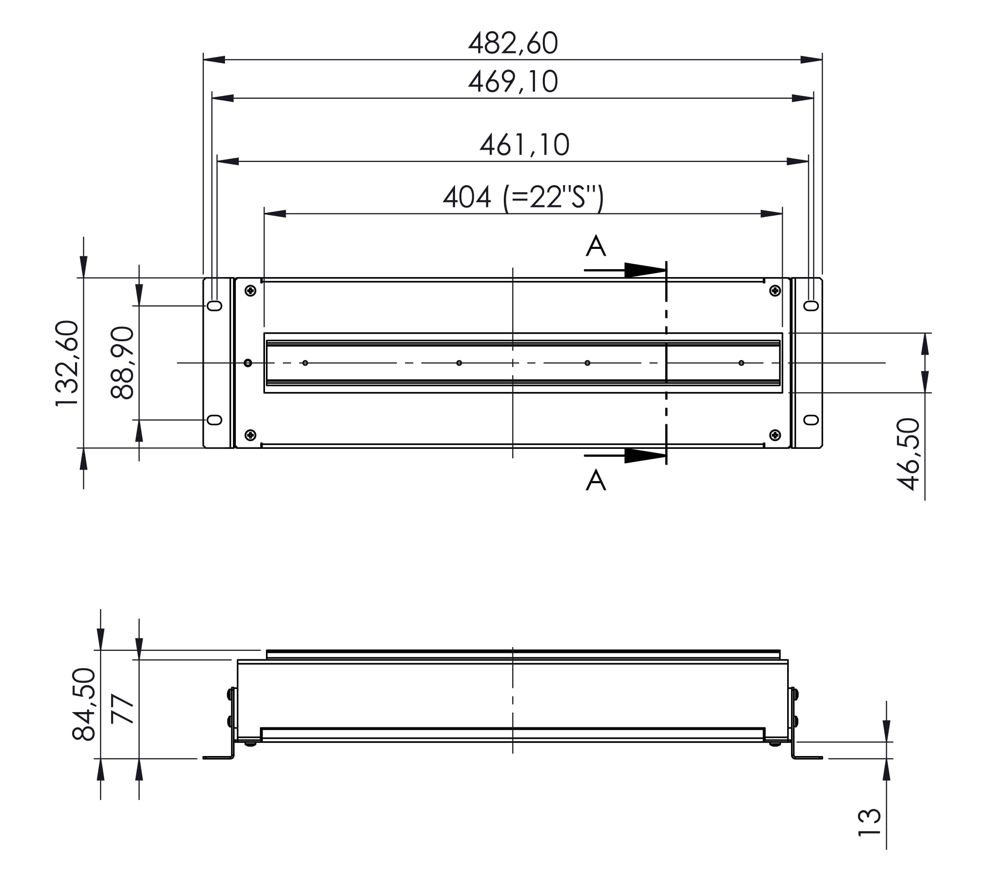 SABAJ M&D Barre de disjoncteur 19" 3U avec Deux Rails TH-35 (DIN) - Panneau de Distribution d'énergie en Acier, Gris RAL 7035, pour Montage en Rack et installations électriques