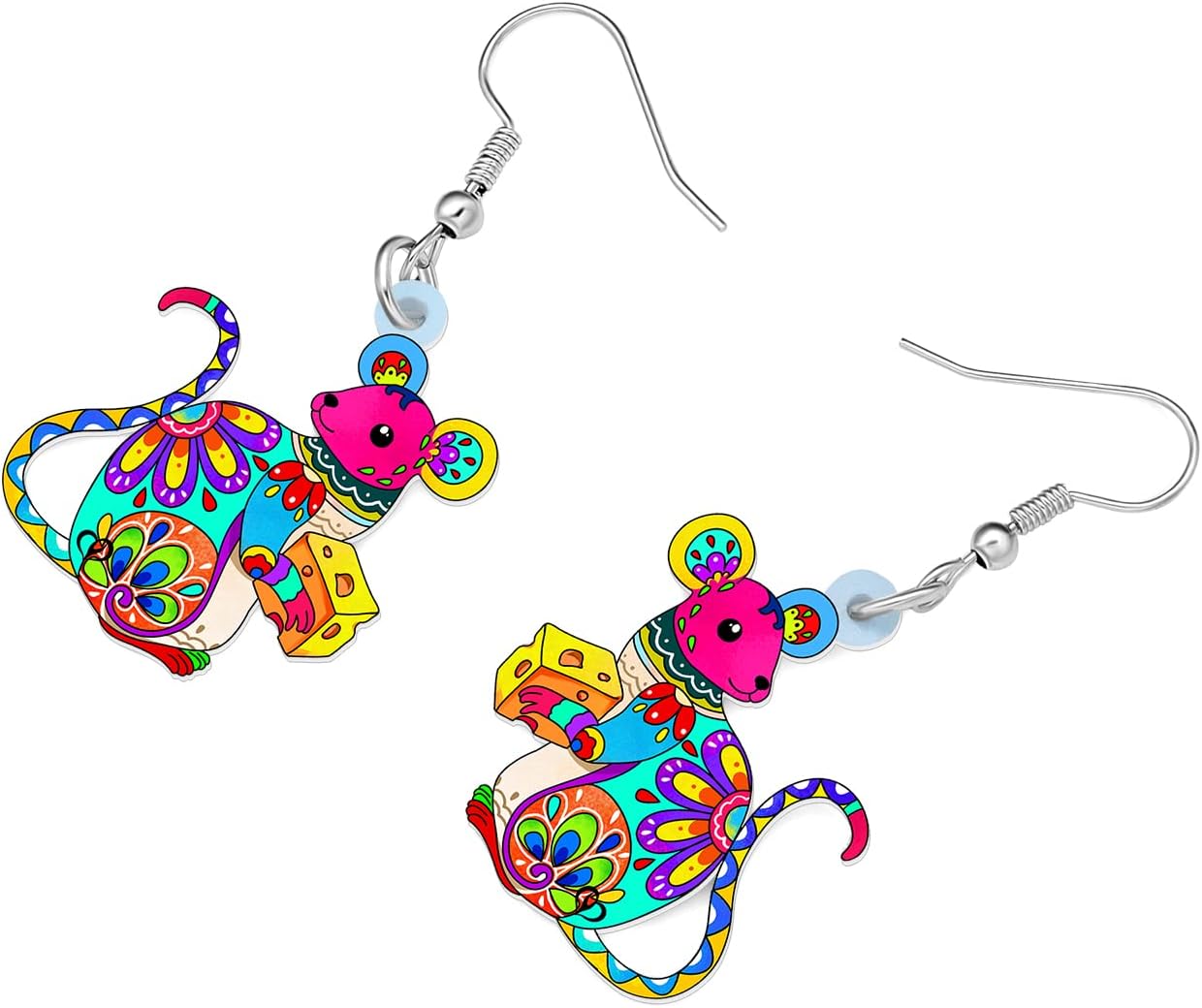 Acrylic Cute Mouse Earrings Dangle Drop Charms Anime Rat Gifts for Women Rats Lovers Jewelry image 3