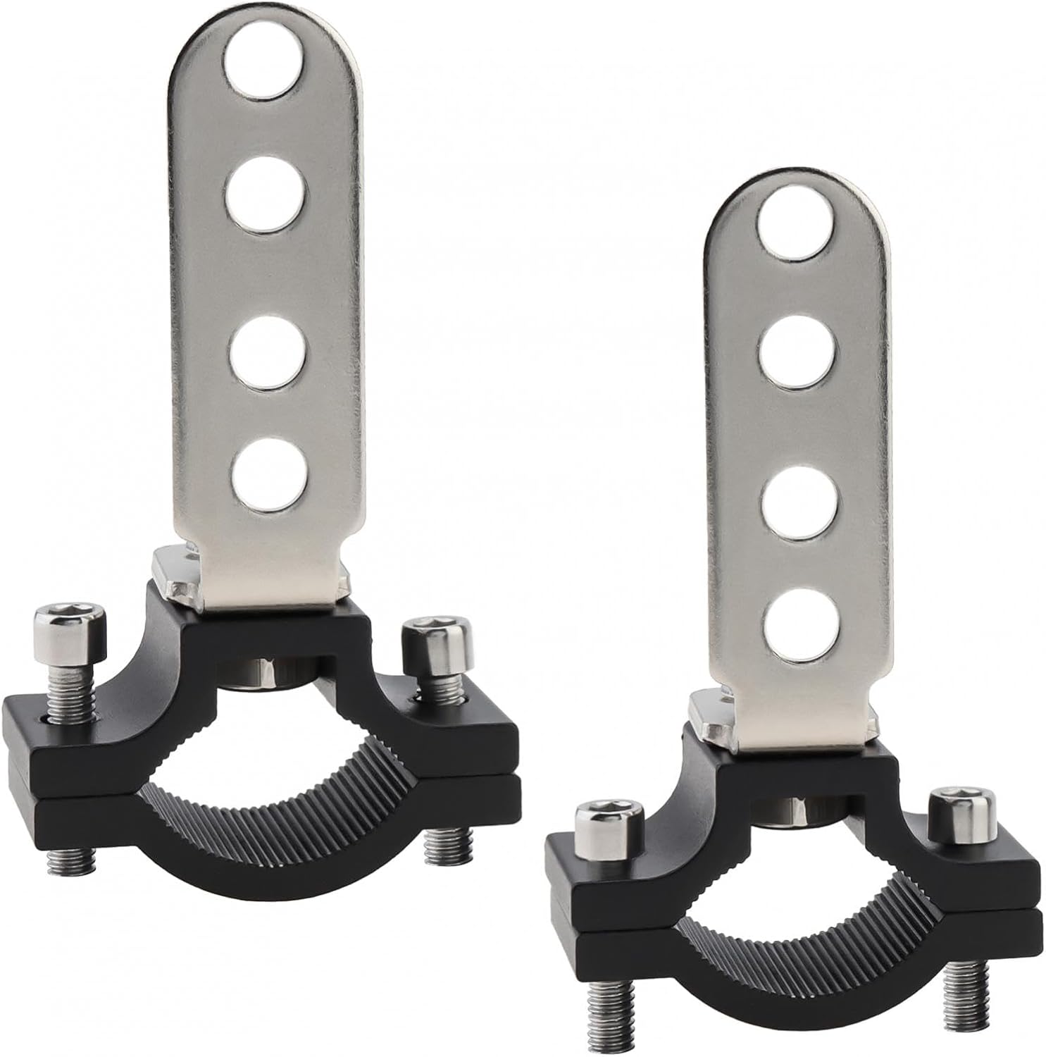 Windance 2pcs Light Bar Bracket Tube Clamp Mount Handlebar Front Fork Bumper Roll Bar Roof Rack, Spotlight Signal Light Holder for Motorcycle Scooter Dirt Pit Bike ATV UTV SUV Tricycle