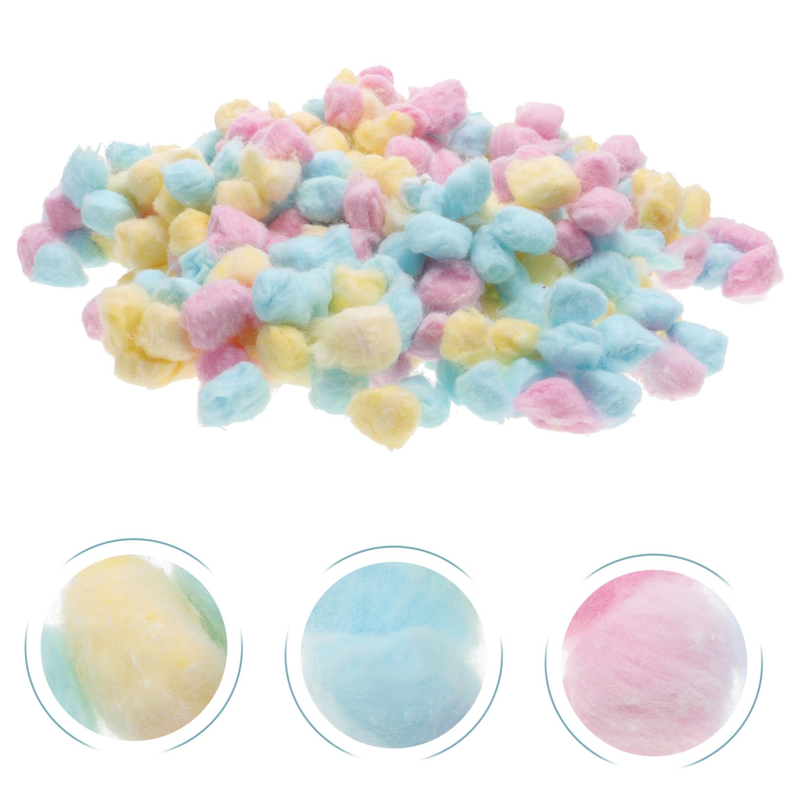 SHERCHPRY Bunte Wattebällchen 500g Weiche Gesichtsreinigung Wattebäusche für Neugeborene Makeup und Basteln Hautfreundlich Einweg