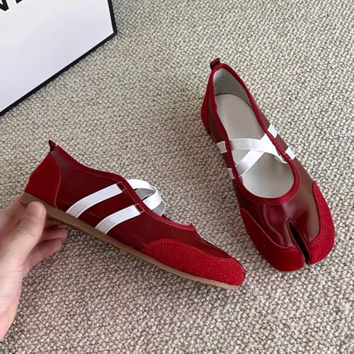 Tabi Ballet Flats Shoes for Women Dressy Casual Split Toe Wide Width Mary Jane Comfortable Leather Loafers2
