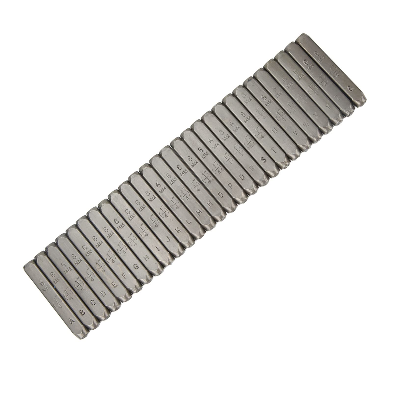Juego de punzones de letras, 27 letras, juego de sellos de letras de metal de acero con alto contenido de carbono de alta resistencia para obras de arte de joyería (6mm)