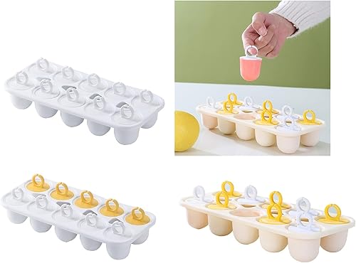 Miniatura 3 de Molde de paletas de 10 cavidades con protectores de goteo, molde de helado reutilizable para paletas de hielo, recipientes de almacenamiento de