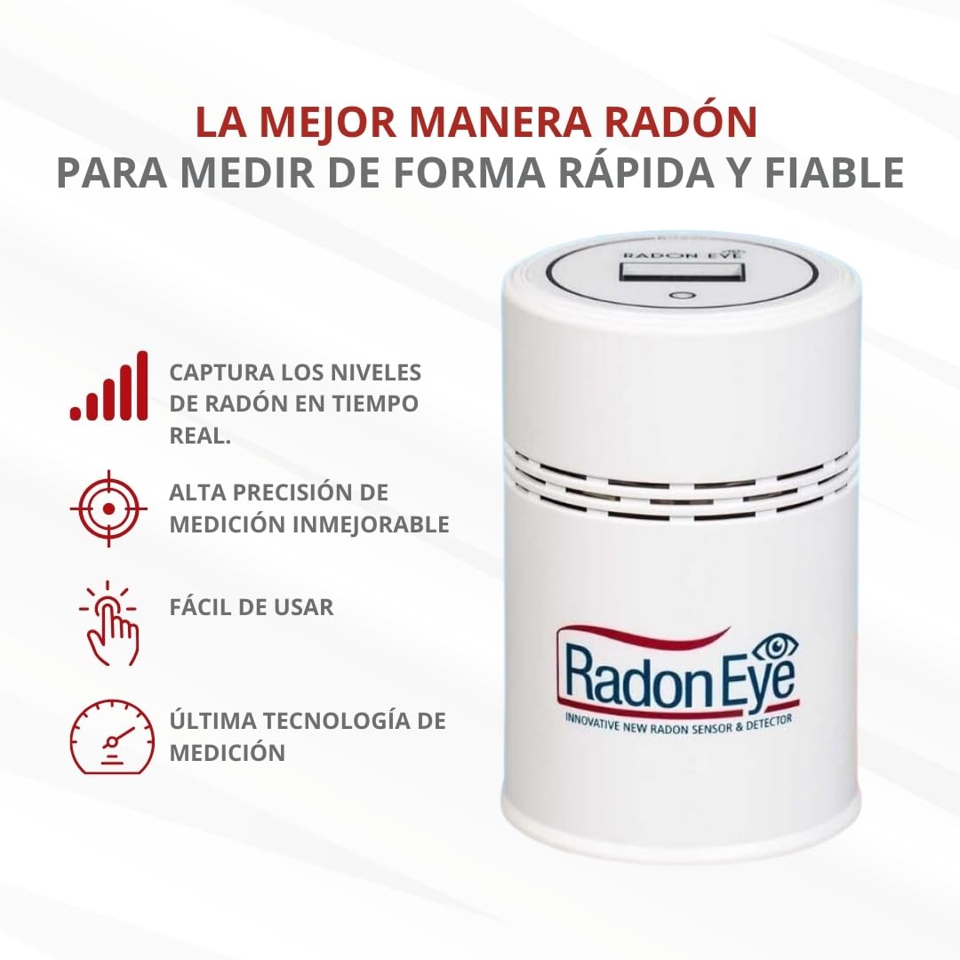 RadonEye Set | + Instrucciones + aplicación para móvil + Certificado | Medidor de radón Radon Eye RD200 | El Aparato Profesional para su hogar