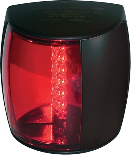HELLA 959900001 '9900 Series' NaviLED PRO Multivolt 9-33V DC 2 NM LED Port Light con lente exterior de color y cubierta negra