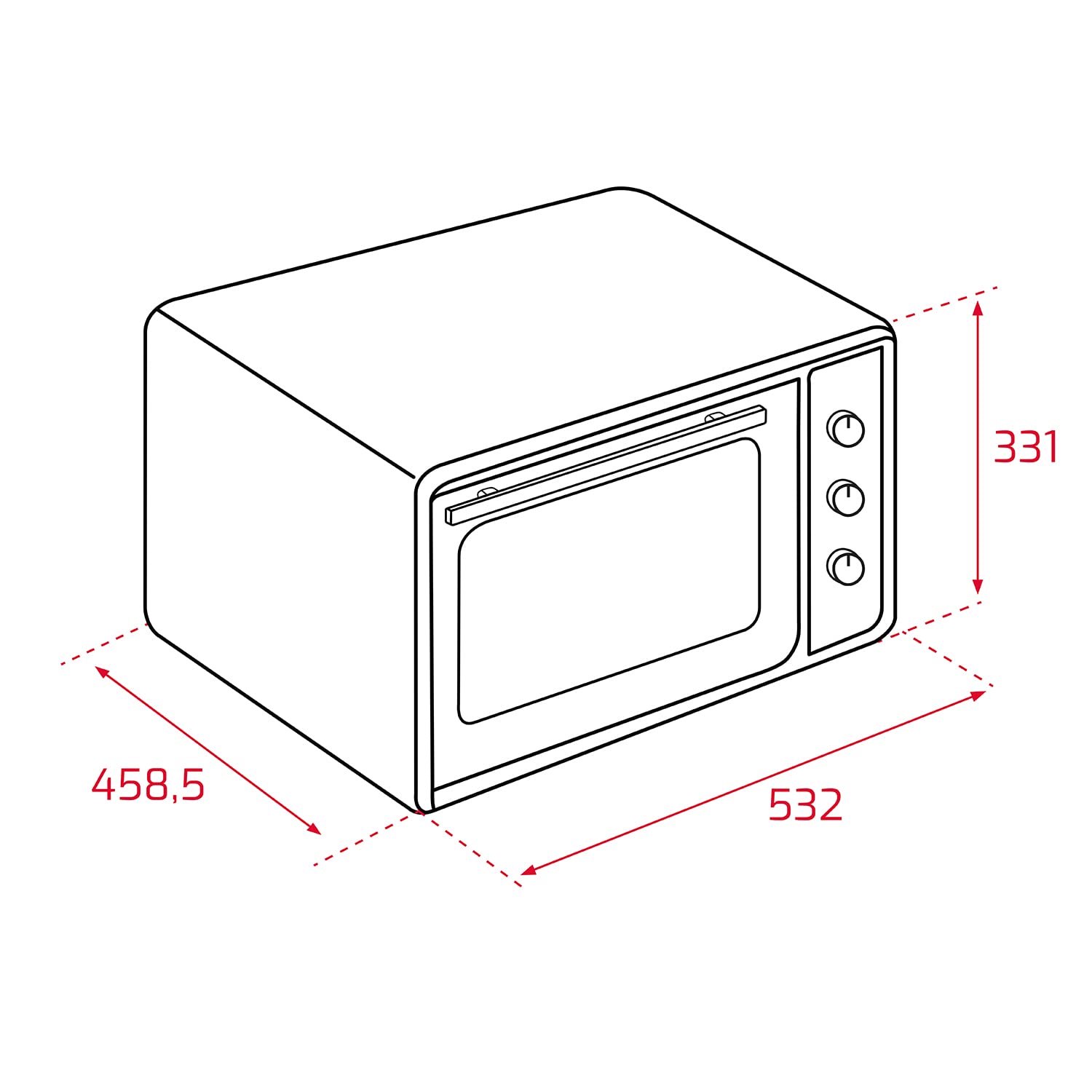 TEKA GrandChef Horno Sobremesa Multifunción 36,6L, Grill 1300W, HydroClean, Temporizador 90 Min, Puerta Doble Cristal, Luz LED, Parrilla y Bandeja, FSO 424 GR
