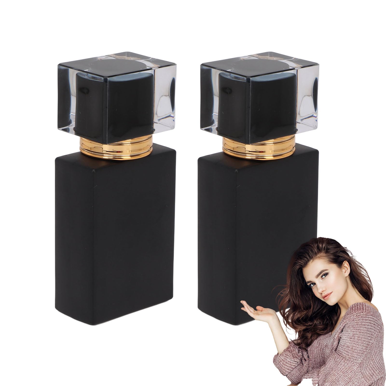 2 szt. 50 ml butelka perfum z matowego szkła wielokrotnego napełniania, pusty rozpylacz perfum w sprayu, pusty zestaw pojemników na kosmetyki