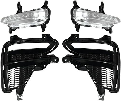 Neerttily Fits K3 Cerato DRL Daytime Running Fog Lamp Left Right Gloss Black ABS Plastic