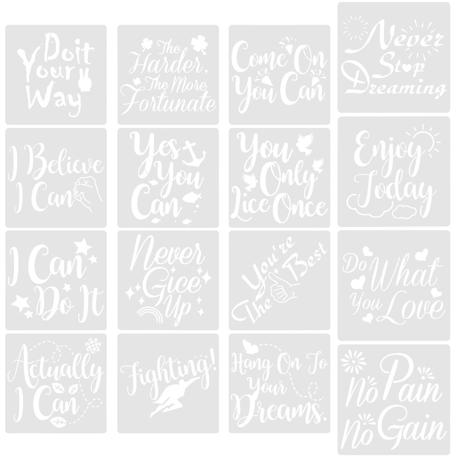Plantillas de pintura para decoración de fiestas y hogar con letreros motivacionales DIY