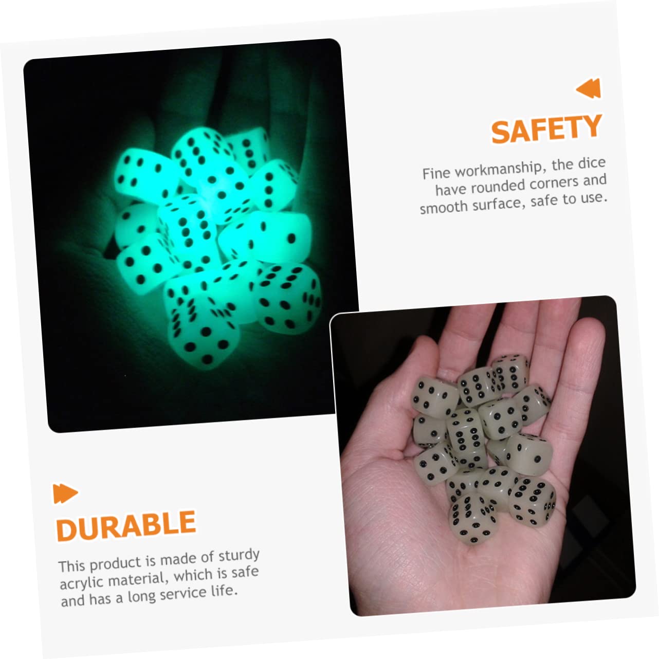 TOYANDONA 72piezas Dados Acrílicos Brillantes De Caras para Mesa y Enseñanza Matemática Dados Luminosos Tablero