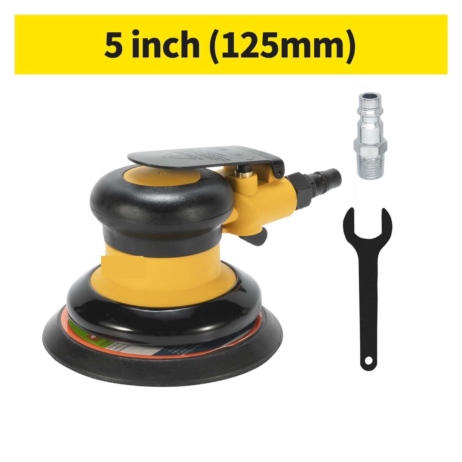 LIJADORA Orbital neumática de 5 pulgadas/6 pulgadas, pulidora de aire de 125mm/150mm, máquina rectificadora excéntrica de 5mm con aspiradora de aire Uso multipropósito(5inch no Vacuum)