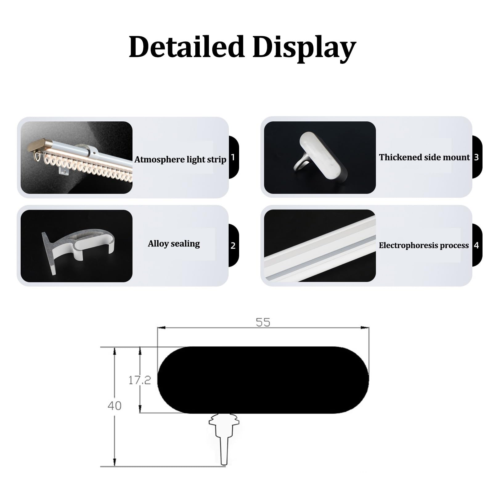 Binario in alluminio resistente con luci a LED, robusto sistema a parete per decorazione di casa e ufficio, 4 m / 13.1ft, ideale per appendere opere d'arte e visualizzare foto