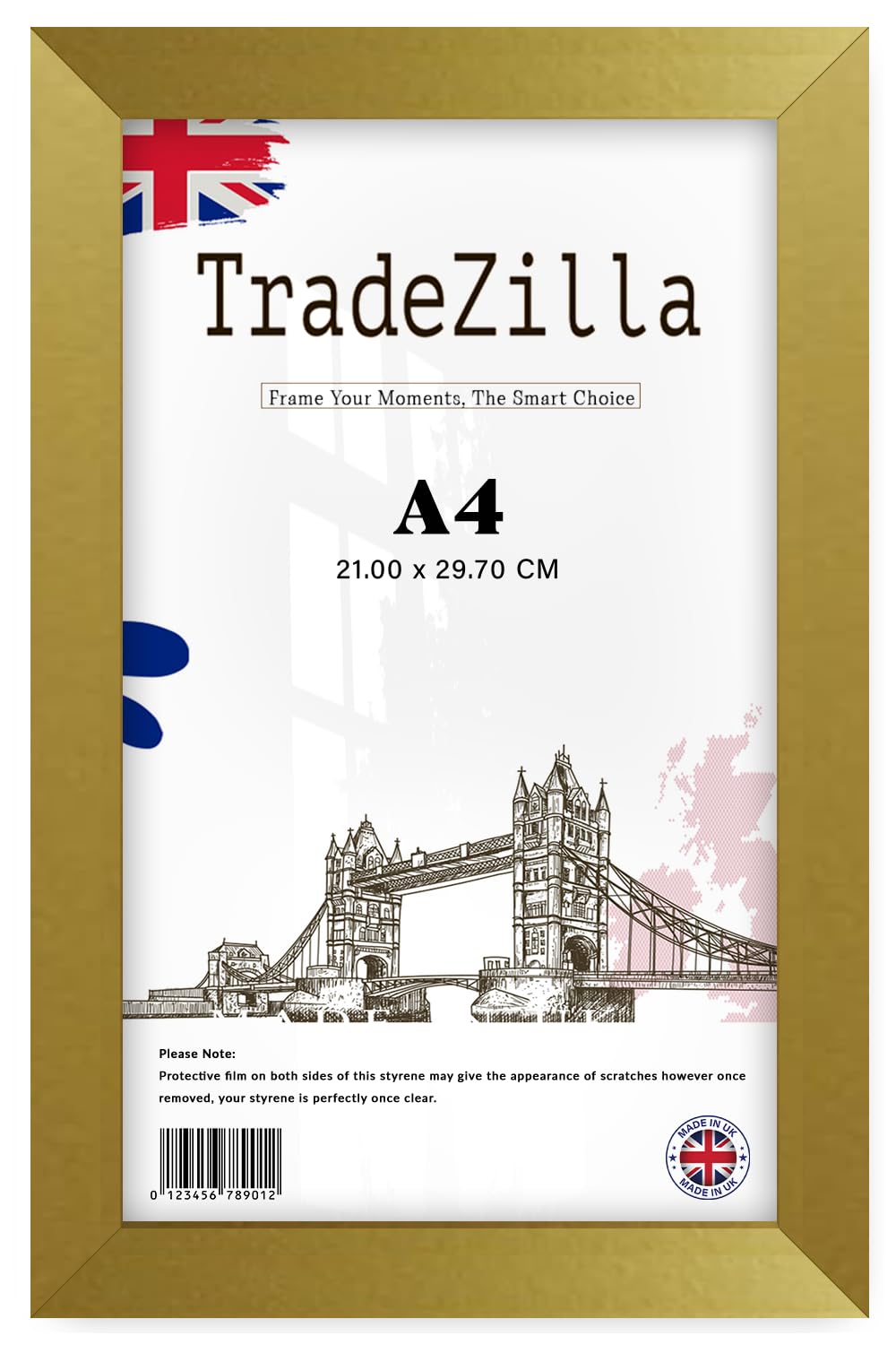 Tradezilla Gold | Classic Rectangle A4 (21.00 X 29.70 Cm) Frame– Wood Finish - 11X8 Inch Poster/Photo/Picture Frame – A4 (21.00 Cm X 29.70 Cm) [ ]