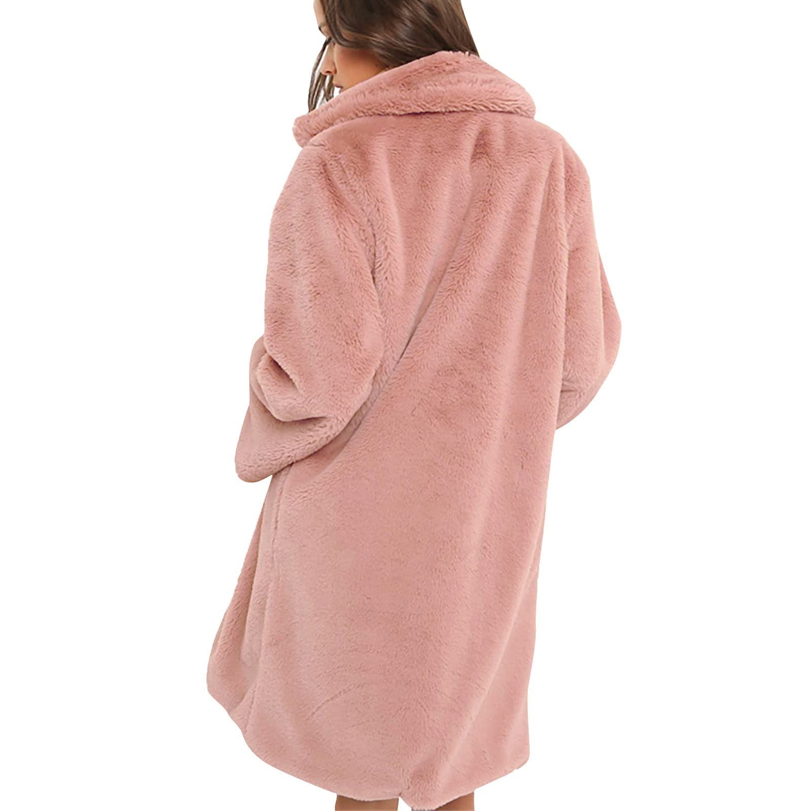 Giacca Donna Pelliccia Ecologica Pelliccia Vintage Elegante Giacca Caldo a Manica Lunga Cappottos Antivento Inverno Casual in Pile Giaccas Lunga Invernale Spessa Taglie Forti Giubbotto Tinta Unita