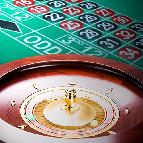 Brybelly Deluxe Wooden Roulette Wheel Set,19.5"- Red/Brown Mahogany With Double-Zero Layout, Casino Grade Precision Bearings, Aircraft Aluminum Dish,Chrome-Plated Brass Turret, Game Night Essential, Model:grou-003 #TOP3