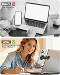 CloudValley Magnetic Laptop Phone Holder, 360° Rotating Mount Compatible with iPhone MagSafe and All Phones, MacBook, PC Monitor, Screen Stand for Tesla, Portable Accessory (Black)