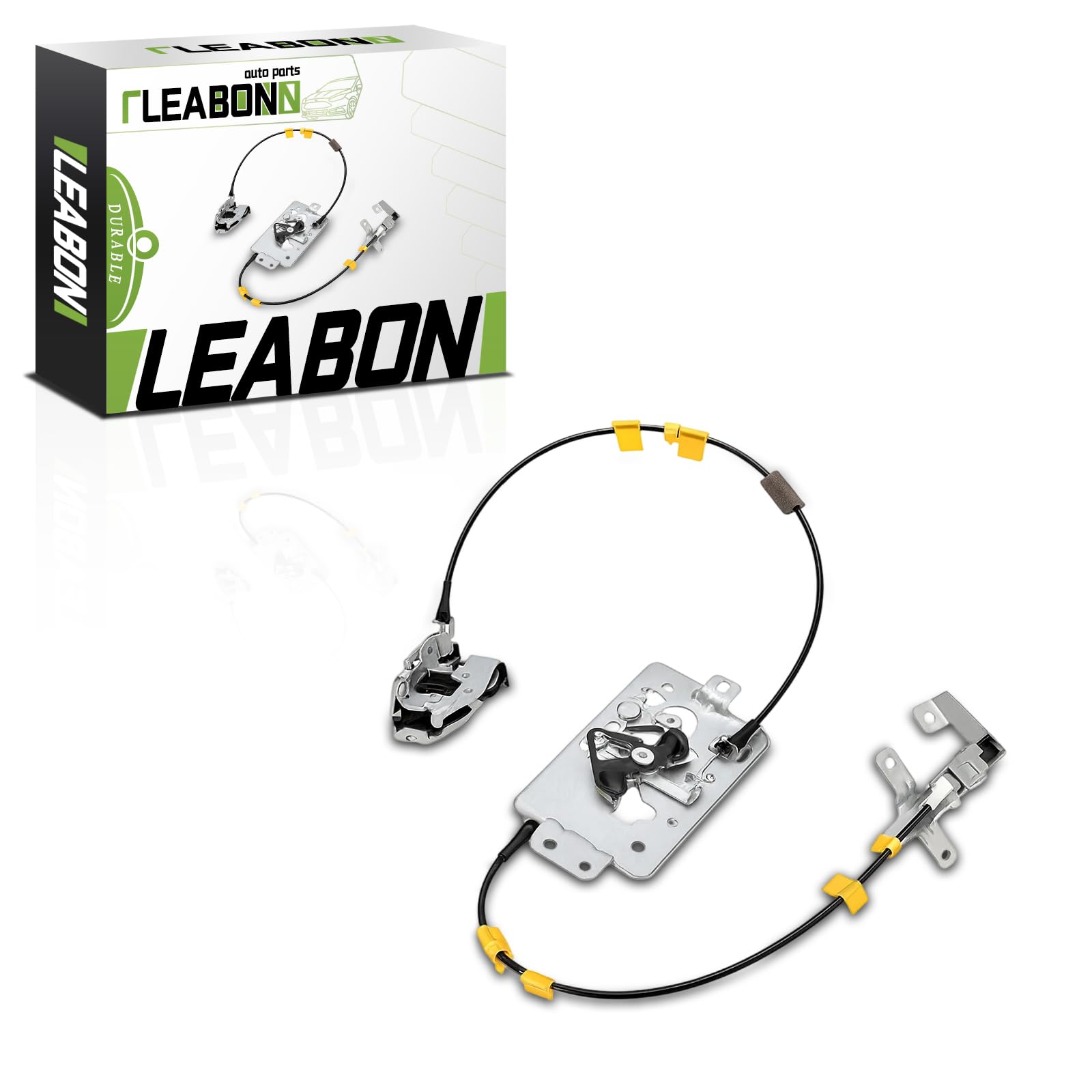 LEABON Rear Door Lock Latch & Cable (Left Driver Side) Compatible with Ford F150 Extended Cab Pickup F-150 - Upper and Lower Locking Latches Assembly
