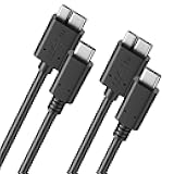 Besgoods Micro B to USB C Cable, External Hard Drive Cord USB 3.1 Gen1 5Gbps Data Transfer Camera Replacement Cable Compatible with Seagate, Toshiba, WD, LaCie Portable HDD- 3ft,2Pack