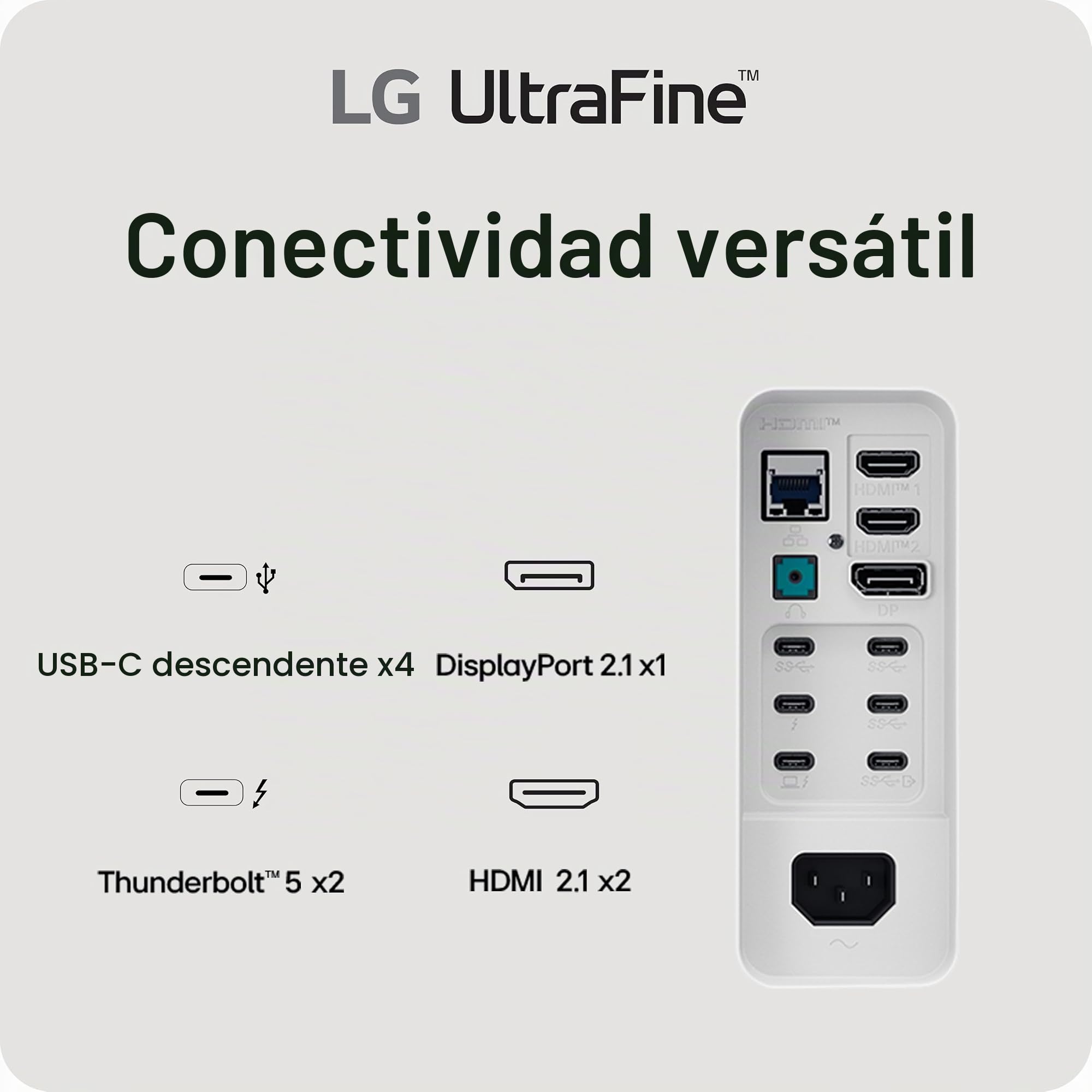 LG 40U990A-W Monitor Curvo Nano IPS de 40 Pulgadas, Ultrafino 5K2K WUHD (5120 x 2160), Thunderbolt 5, DisplayHDR 600, Potencia integrada, Altavoz, 120Hz, HDMI 2.1, DP 2.1, USB C, inclinación/Altura