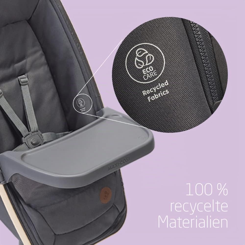 Maxi-Cosi Alba Essensset, Essensset für Alba All-in-One Stubenwagen, 100% recycelte Stoffe, 6 Monate - 3 Jahre alt (15kg), Beyond Graphite