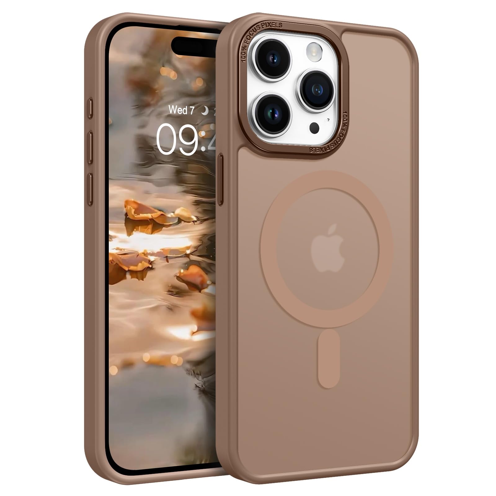 GaoBao für iPhone 15 Pro Hülle, Handyhülle iPhone 15 Pro [Kompatibel mit MagSafe] Durchscheinende Matte Magnetische Stoßfeste Anti-Fingerabdruck Schutzhülle für 6,1 Zoll Case, Braun