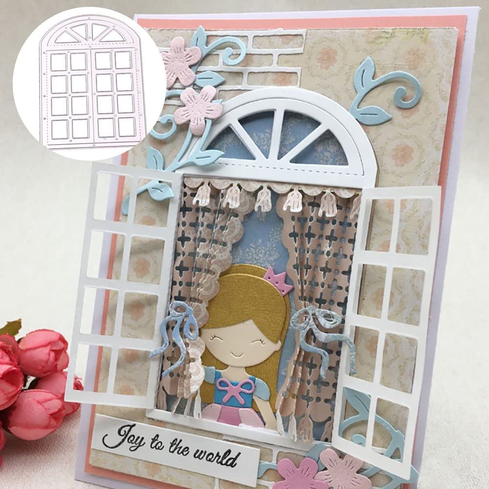 Window Frame Cutting Dies for Card Making，Frame Cutting Dies Cut Stencils for DIY Scrapbooking Photo Album Decorative Embossing Paper Dies for Card Making Templated