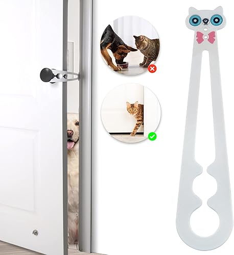 Ellasdan - Tapón para puerta interior de gato mantiene a los perros y niños fuera de la arena y la comida pestillo para puerta de gato soporte
