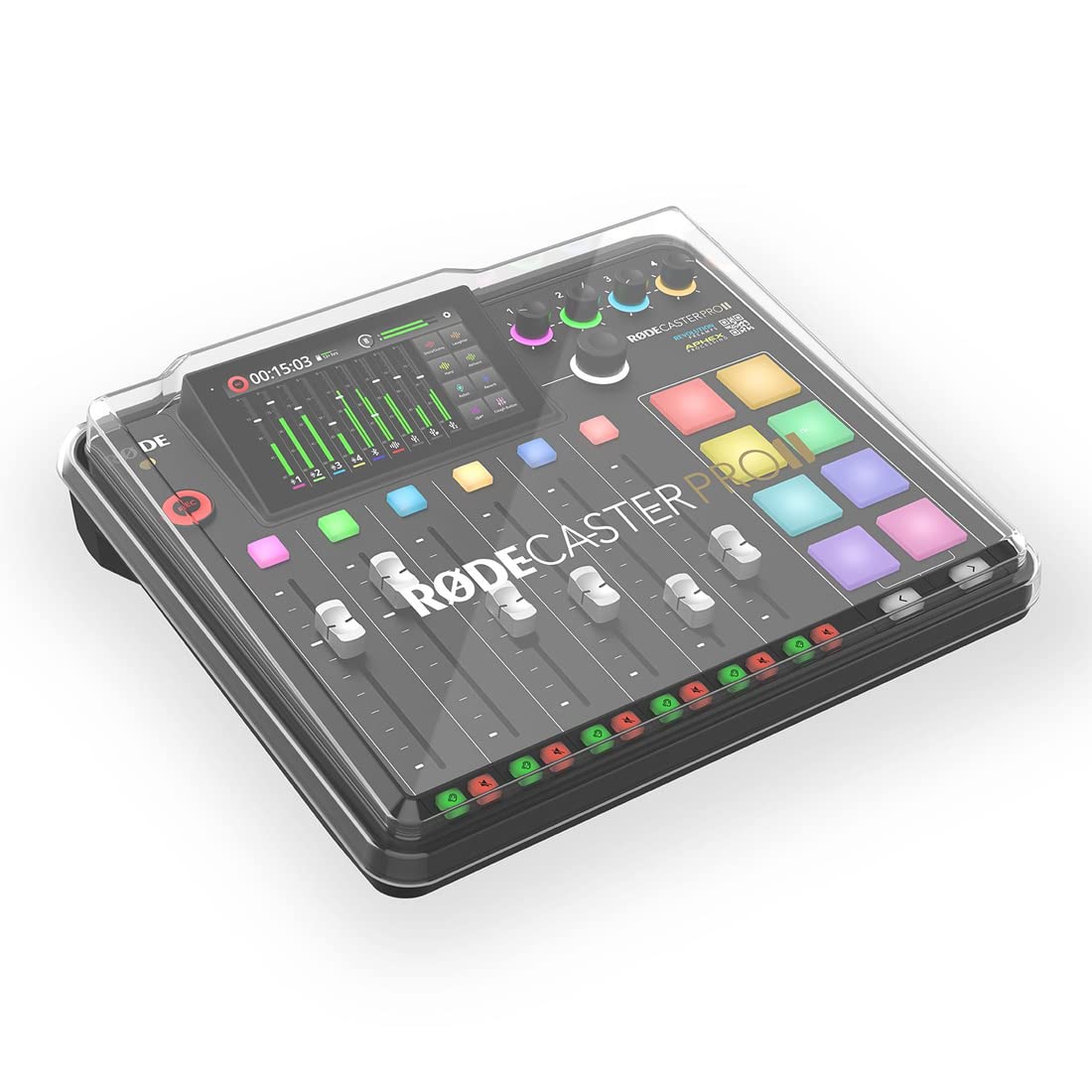 Rode Rodecaster Pro II Audio Production Studio + RodeCover 2 Abdeckung + keepdrum Mikrofasertuch
