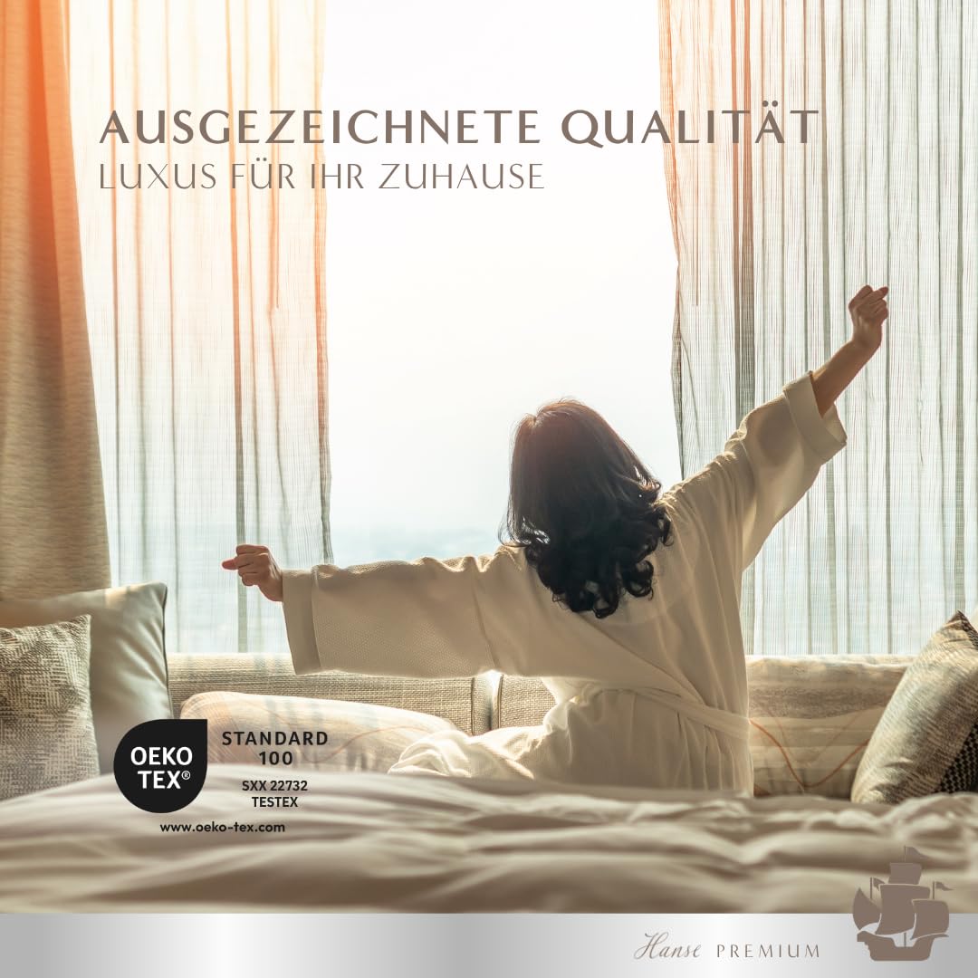 Hanse Premium Seitenschläferkissen 40 x 145 cm, Komfortables Kissen aus Daunen & Federn für Seitenschläfer, mit 3-Kammer-System, geeignet als Schwangerschafts- und Stillkissen, Made in Germany