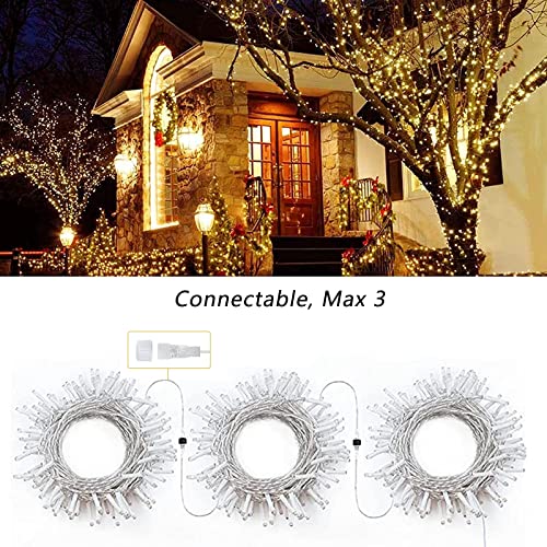 NEXVIN Lichterkette Außen, 20M 200 LED Weihnachtsbeleuchtung Außen Strom mit Timer Speicherfunktion… – Ansicht 3