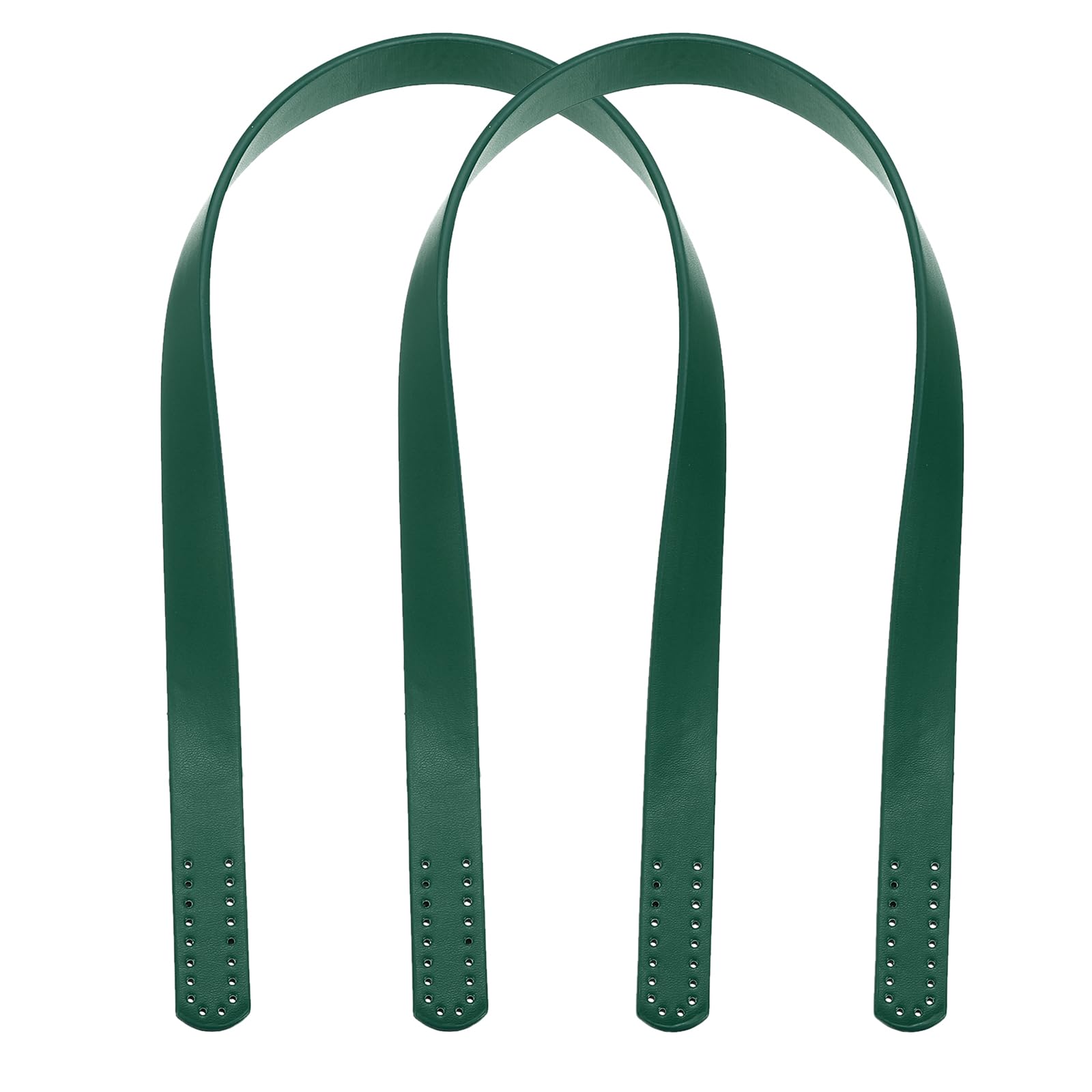 MECCANIXITY 2pcs 24 Inch (60cm) Leather Purses Straps Handbag Belt Band Bag Handles for Purse Wallet Tote Making, Dark Green