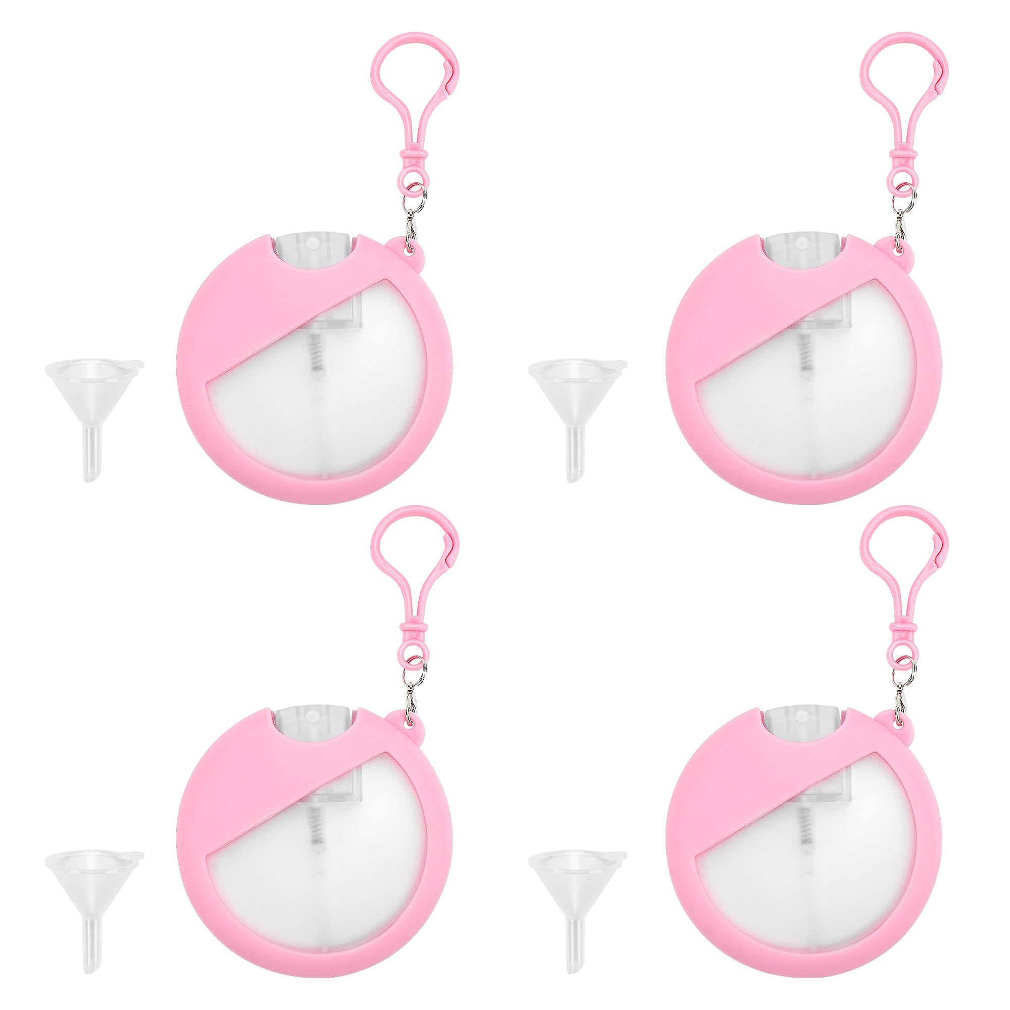 Biiange 4 Pack Pink Card Spray Bottle, Portable Perfume Travel Refillable Bottles, Mini Perfume Atomizers, Travel Size Spray Bottles Accessories (Pink