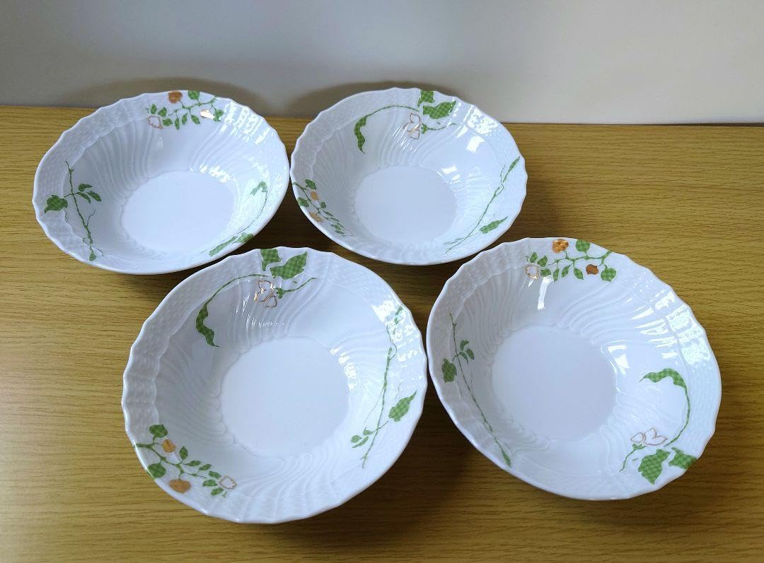 Ginori Fiori Verdi Fruit Saucer, 5.9 inches (15 cm), 4 Pieces