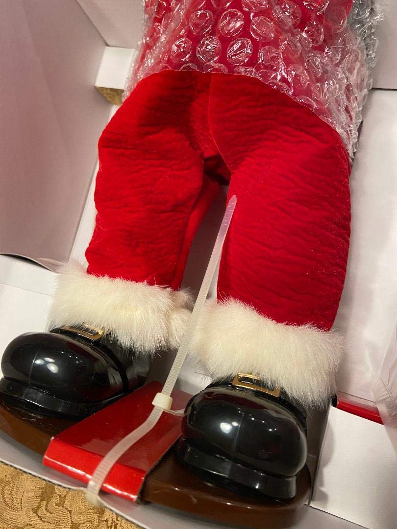 Jingle Bell Rock Santa - Figurina de Papai Noel Vermelho e Branco