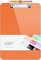 Vista 22 de Sooez Portapapeles de plástico con soporte para bolígrafo, [10% más grueso] Tableros de clip de 8.5 x 11 pulgadas con clip de perfil bajo, bonito