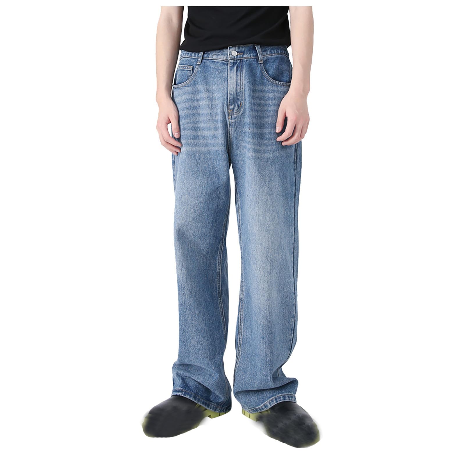 SRZYMJ Jeanshose Herren Stretch Schlaghose Jeans Jogginghose Baggy Mit Schrift Cargohose Chino Hose Stretch Wanderhose Sporthose Freizeithose Sommer Leicht XXXL Outdoor Hosen Trainingshose Lang