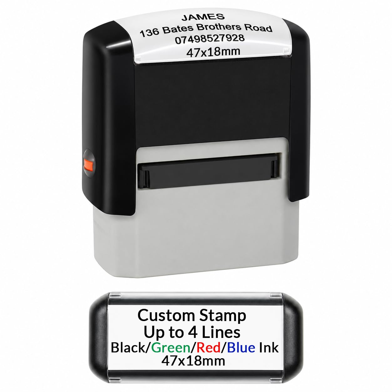 Custom Self Inking Stamp Personalized Rubber Stamp Customized Return Address Stamp for Family Business Multiple Sizes Shapes 4 Ink Colors Available