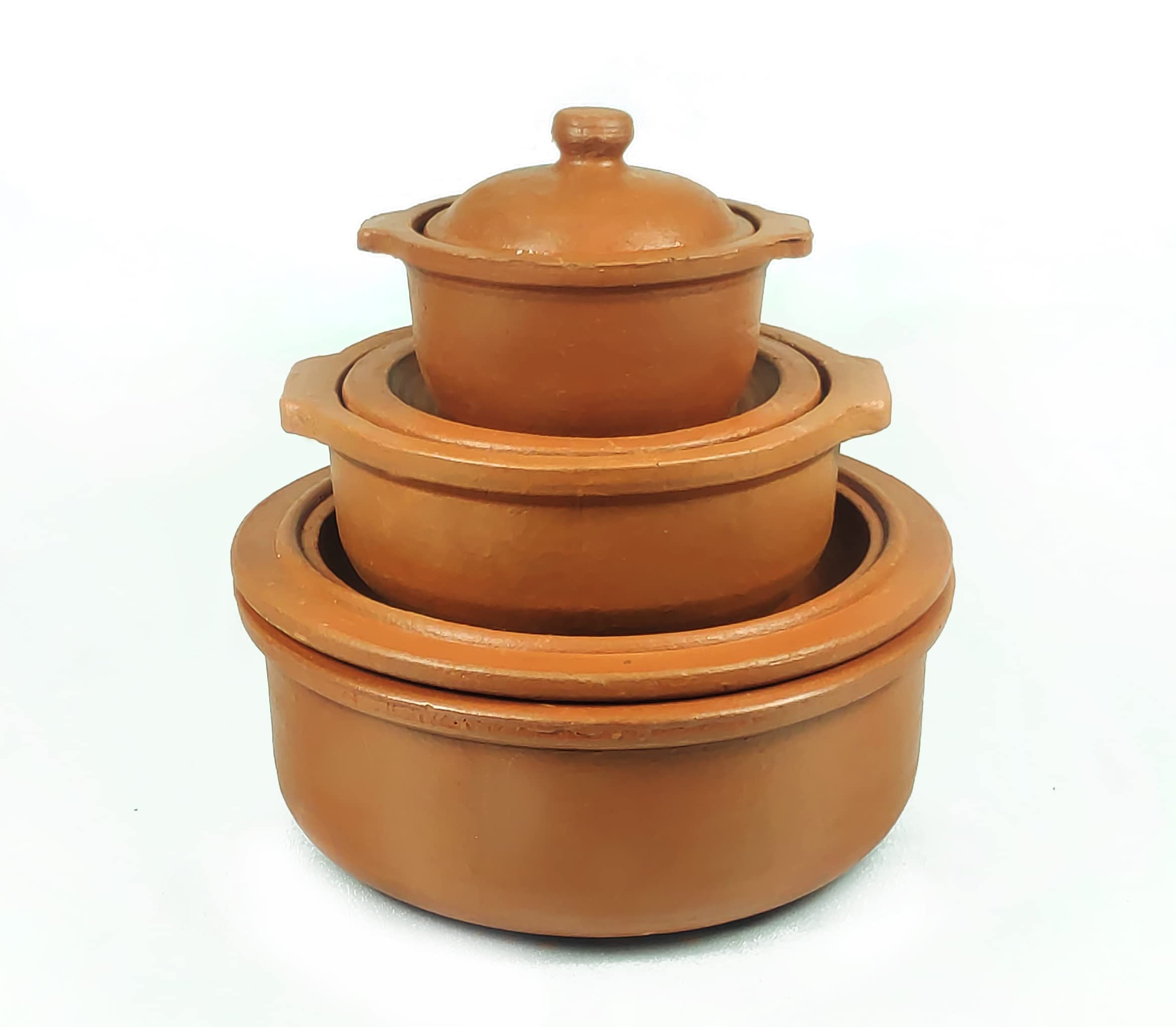 Buy Paarambarya Natural Earthen / Clay Pots with Lids for Cooking and