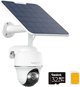 REOLINK 4K LTE Cellular Security Camera Wireless Outdoor, No WiFi, 3G/4G LTE, Solar Powered, SIM Card+32GB SD Card Included, Color Night Vision, Local/Cloud Storage, Go PT Ultra+SP, Updated Version asin的图片