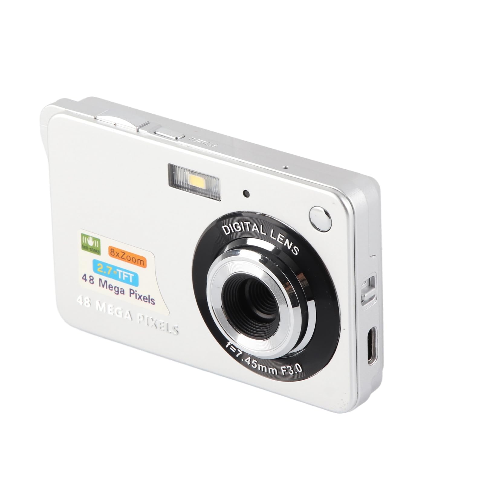 Amazon | 48MP 4Kデジタルカメラ8倍ズーム2.7in LCDディスプレイアンチ