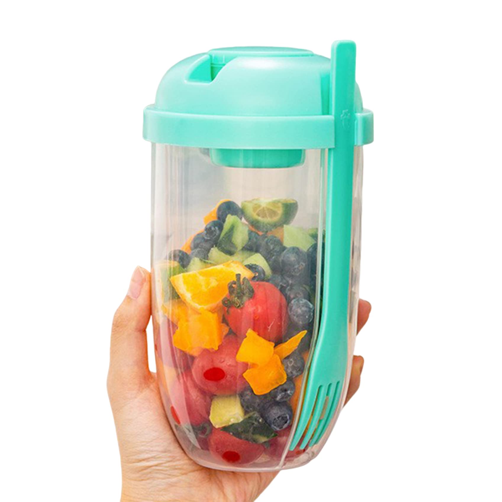 Salad Shaker, Fresh Salad Cup Salad Dressing Container to Go Salad Meal Shaker Salad Dressing Holder for Lunch Green